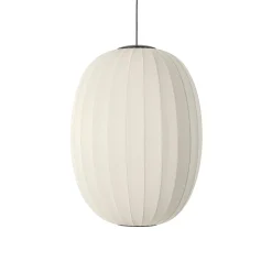 - Pendellampe - Knit-Wit 65 High Oval Pendant LED - Pearl White^Made by Hand Clearance