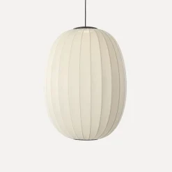 - Pendellampe - Knit-Wit 65 High Oval Pendant LED - Pearl White^Made by Hand Clearance