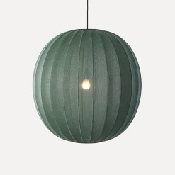 - Pendellampe - Knit-Wit 75 Round Pendant LED - Tweed Green^Made by Hand New