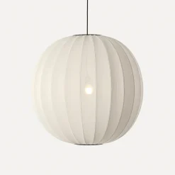 - Pendellampe - Knit-Wit 75 Round Pendant - Pearl White^Made by Hand Online