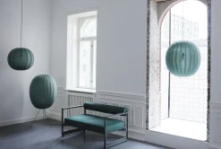 - Pendellampe - Knit-Wit 60 Round Pendant - Tweed Green*Made by Hand Best