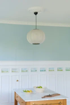 - Pendellampe - Knit-Wit 45 Round Pendant - Pearl White^Made by Hand Clearance