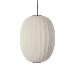 - Pendellampe - Knit-Wit 65 High Oval Pendant - Pearl White^Made by Hand