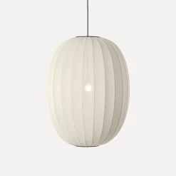 - Pendellampe - Knit-Wit 65 High Oval Pendant - Pearl White^Made by Hand