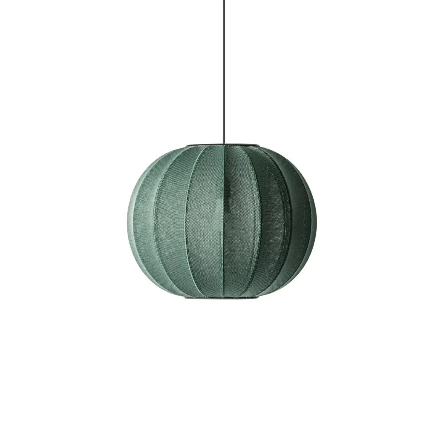 - Pendellampe - Knit-Wit 45 Round Pendant - Tweed Green*Made by Hand New