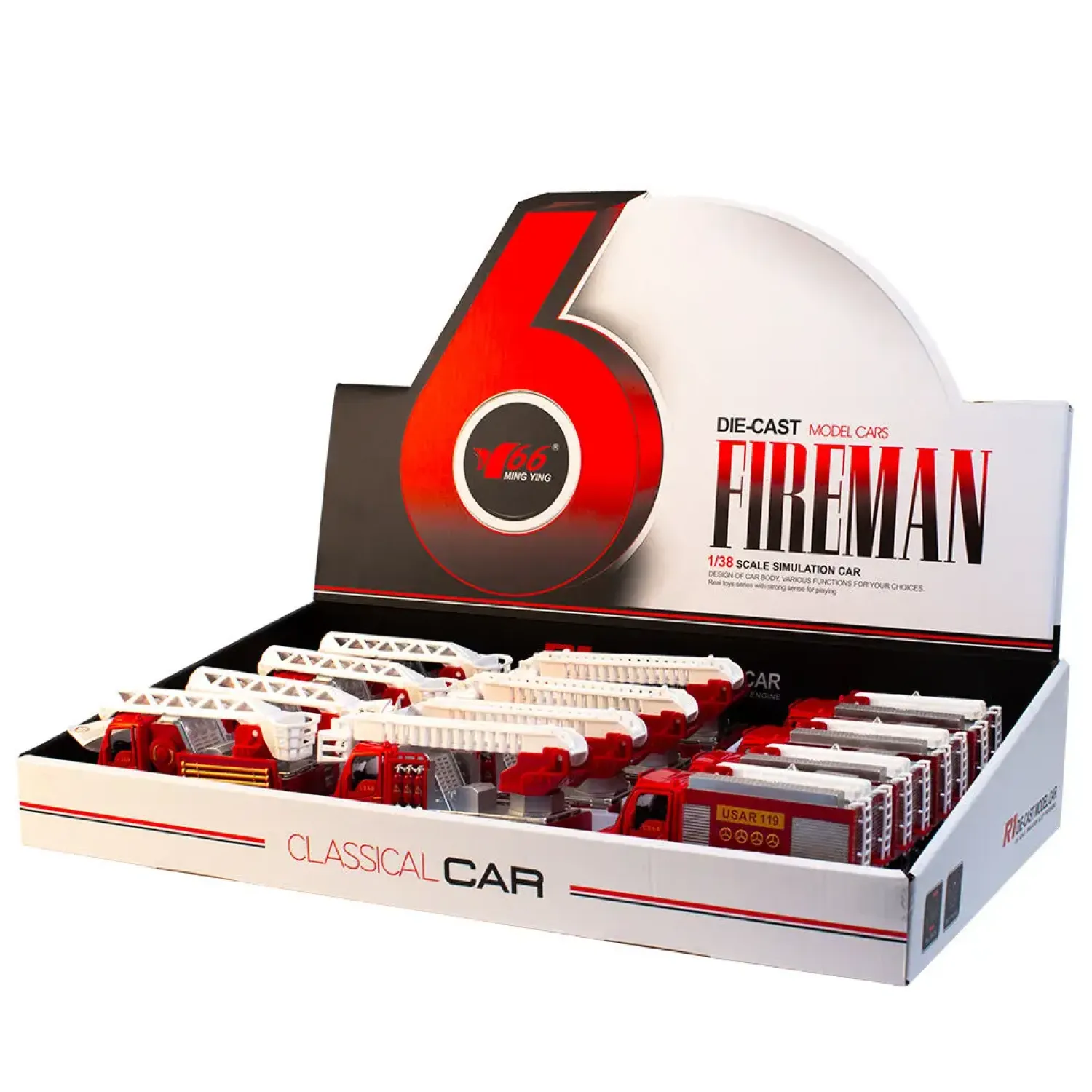 - Brandbil med pull-back, lys og lyd, prisen er for 1 stk.^Magni Outlet