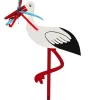 - Fødselsstork i træ med rødt og blåt bånd, lille, 55 cm.^Magni Discount