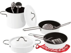 - Grydesæt i hvidt emalje m. 11 dele*Magni Outlet