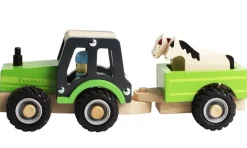 - Traktor i træ med anhænger og dyr*Magni New