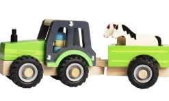 - Traktor i træ med anhænger og dyr*Magni New