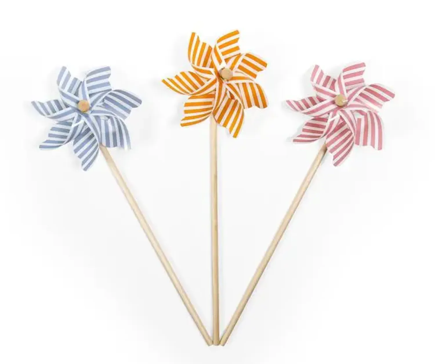 - Vindmølle med striber, 3 assorterede farver, Ø17 cm.*Magni