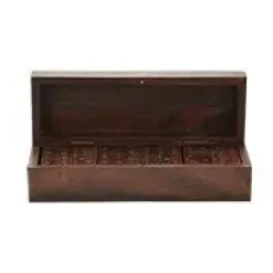 - Domino spil i æske - Træ/messing*Margit Brandt