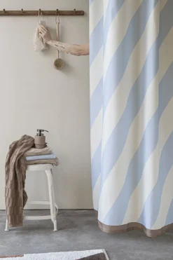 - DIAGONAL shower curtain - Light blue^Mette Ditmer