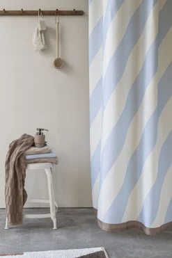 - DIAGONAL shower curtain - Light blue^Mette Ditmer