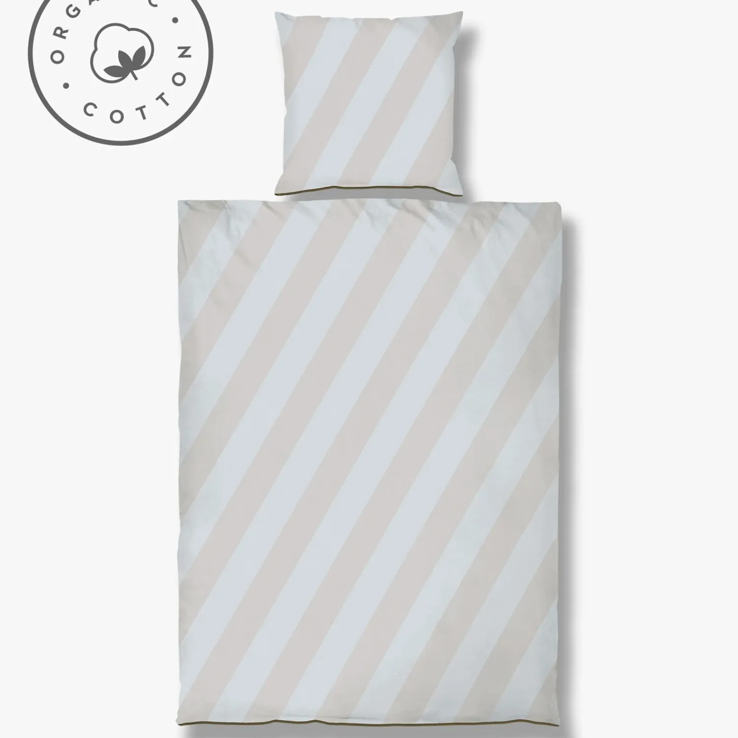 - DIAGONAL-sengesæt - Light grey/Sand - W140 x L200 cm*Mette Ditmer