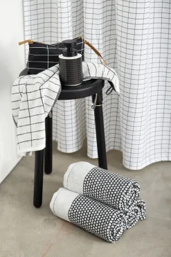 - FLINESTEN badehåndklæde, sort / råhvid*Mette Ditmer Online