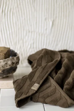 - GEO gæstehåndklæde, 2-pak, Chokolade^Mette Ditmer New