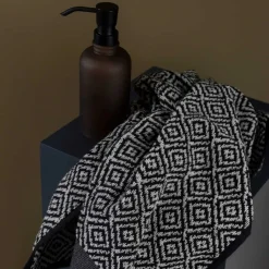 - MAROKKO gæstehåndklæde, 2-pak, sort/hvid*Mette Ditmer Clearance