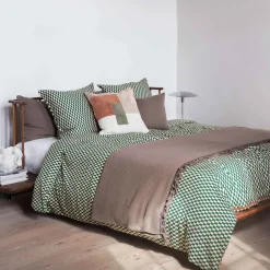 - MINI-sengesæt - Pine green/Tan - W200 x L220 cm^Mette Ditmer