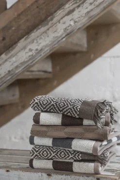 - MOROCCO-håndklæde - Chocolate/Off-white - W35 x L55 cm*Mette Ditmer Clearance