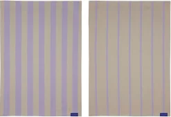 - Stripes Viskestykke - 50x70 cm - Sand - Sæt med 2 styk*Mette Ditmer Online
