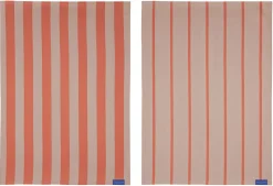 - Stripes Viskestykke - 50x70 - Latte - Sæt med 2 styk^Mette Ditmer Best