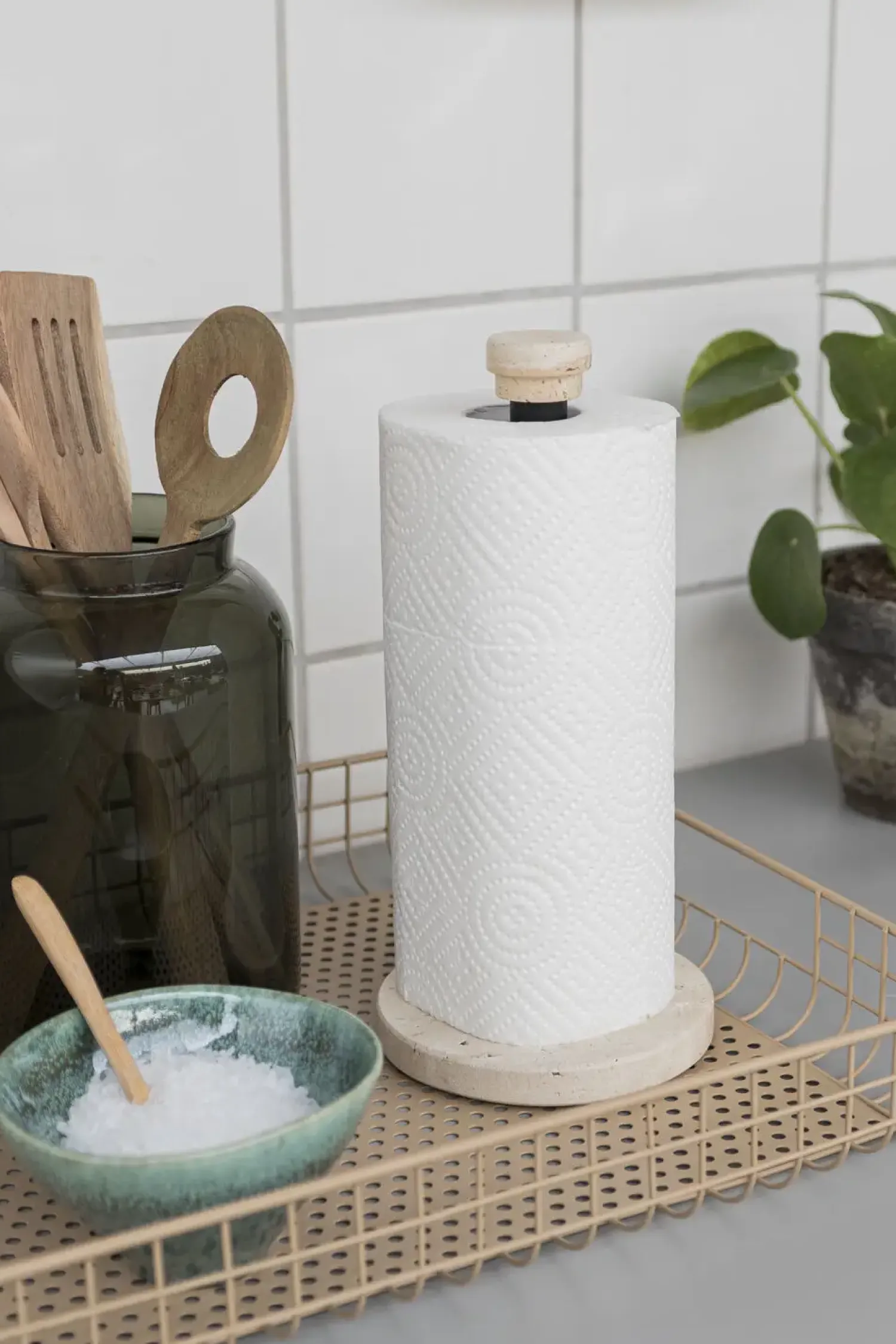 - TRAVERTINE kitchen roll holder - Linen*Mette Ditmer Sale