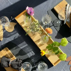 - Bakke i træ - Beige læder - 15 x 60 cm.^MILLE W NORDISK DESIGN Online