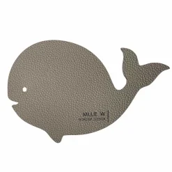 - Glasbrik/Coaster - Hval - Grå*MILLE W NORDISK DESIGN New