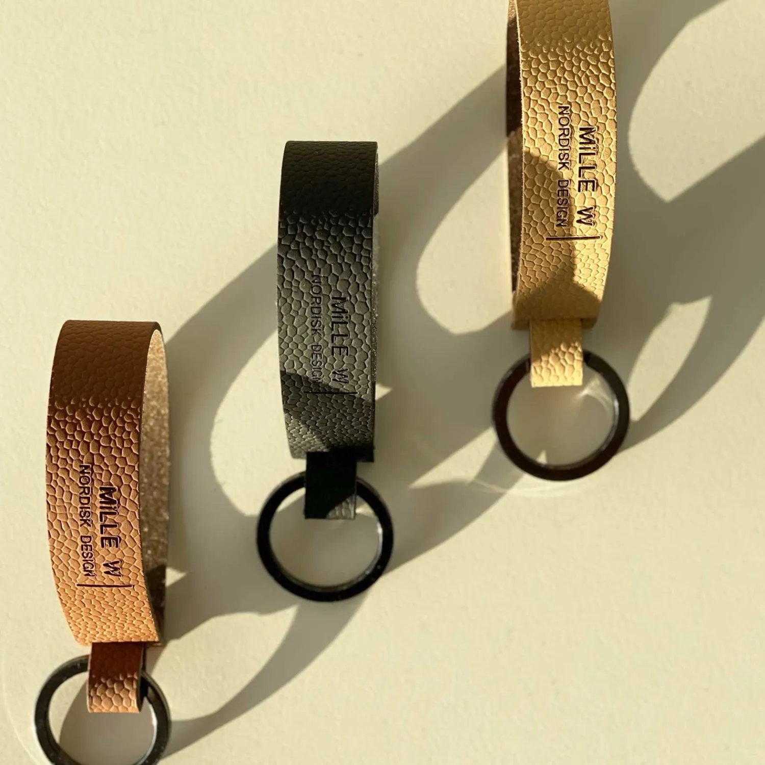 - Nøglering - Cognac læder*MILLE W NORDISK DESIGN Hot