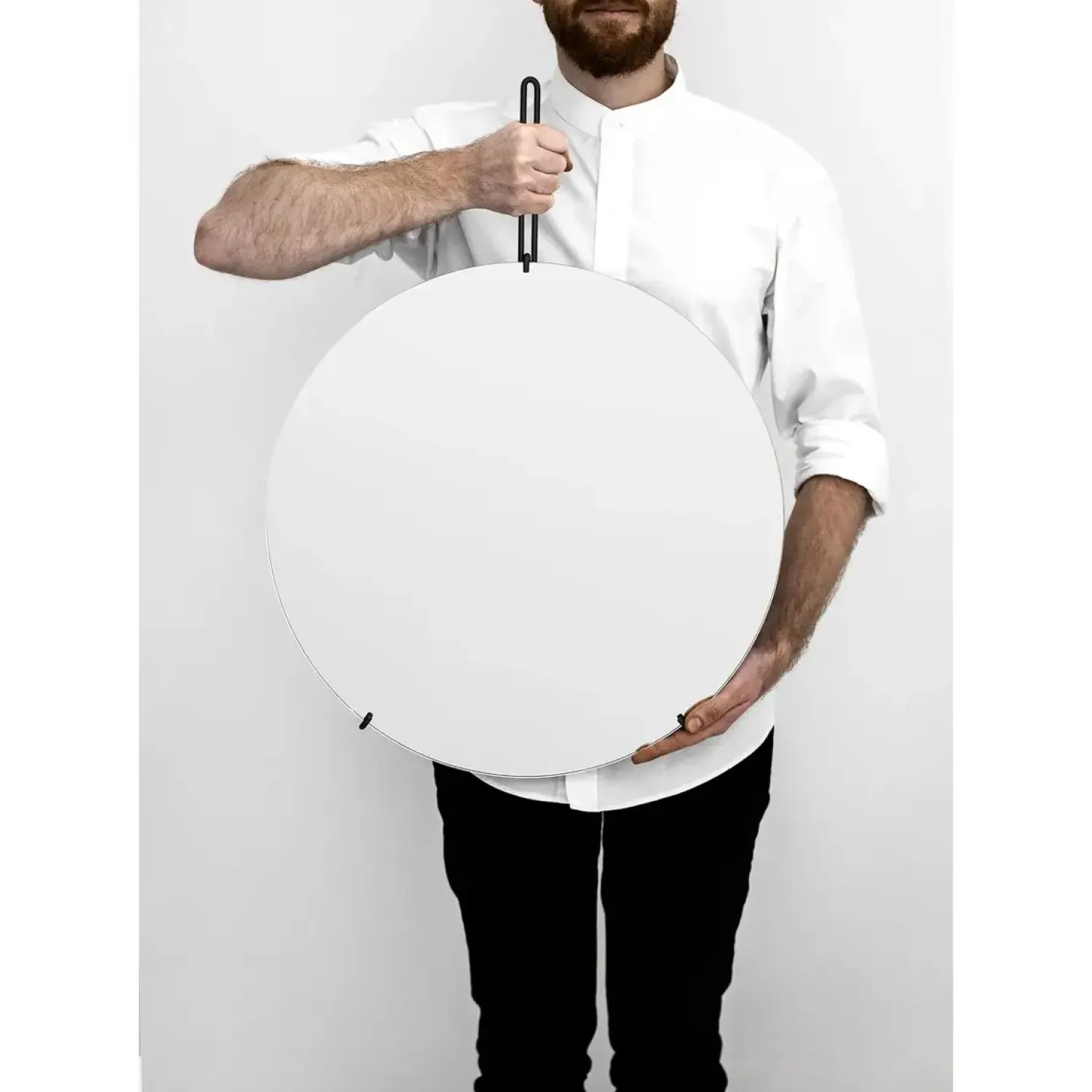 - Væg spejl - 50 cm, sort - Wall Mirror Ø50 cm - Black*MOEBE Best