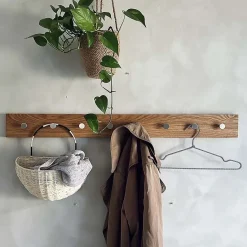 - OAK Knagerække Egetræ Med Stål Knager - 100 cm*Moudhome Discount