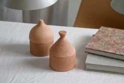 - Rustic keramik krukke med låg - 14,5 cm*Moudhome New