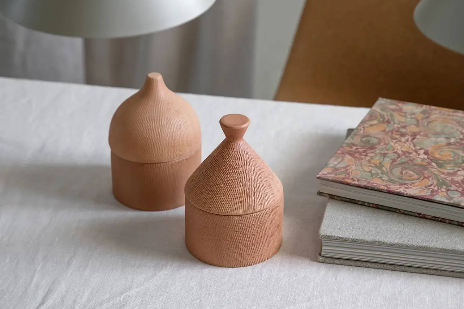 - Rustic keramik krukke med låg - 14,5 cm*Moudhome New