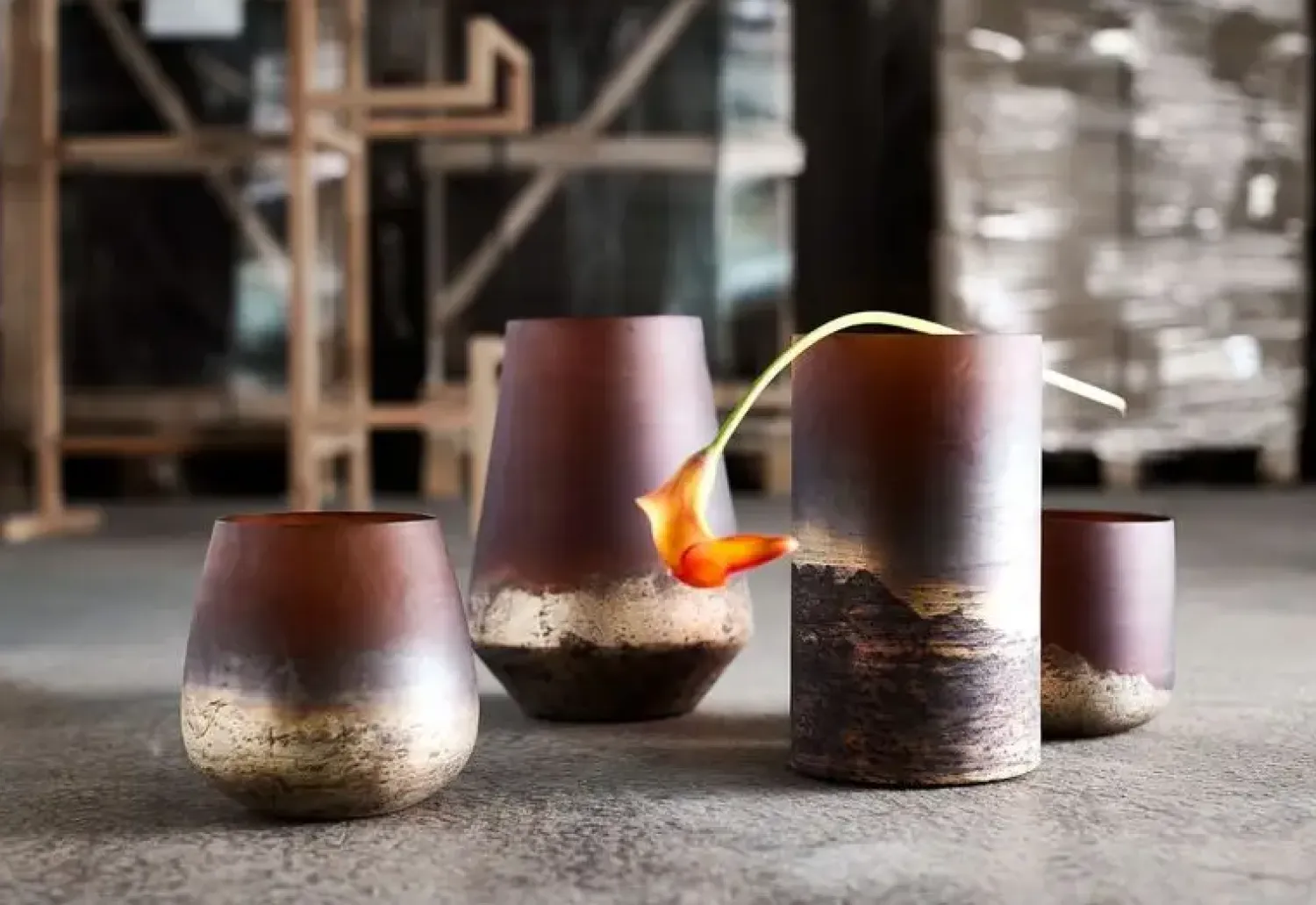 Muubs - Vase Lana 15 - Brown/Gold^ New