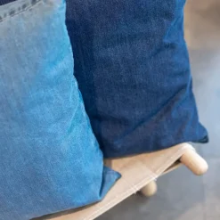 - Pudebetræk - Denim - Denim Blue - 60x60 cm^Never Discount