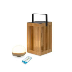 - Lanterne - Okinawa - Genopladelig med solceller og usb - Bambus^New Garden Sale