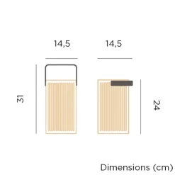 - Lanterne - Okinawa - Genopladelig med solceller og usb - Bambus^New Garden Sale