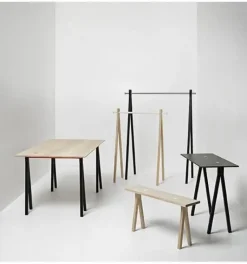 - 2-DOTS Konsol Bord - Natur/Sorte ben/Sorte prikker*Nomess Clearance