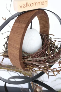 - Ring i røget eg til snoren - Ø 20 cm*Nordic By Hand Online