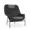 - Drape Lounge Chair High W. Headrest Black Steel*Normann Copenhagen Clearance