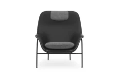 - Drape Lounge Chair High W. Headrest Black Steel*Normann Copenhagen Clearance