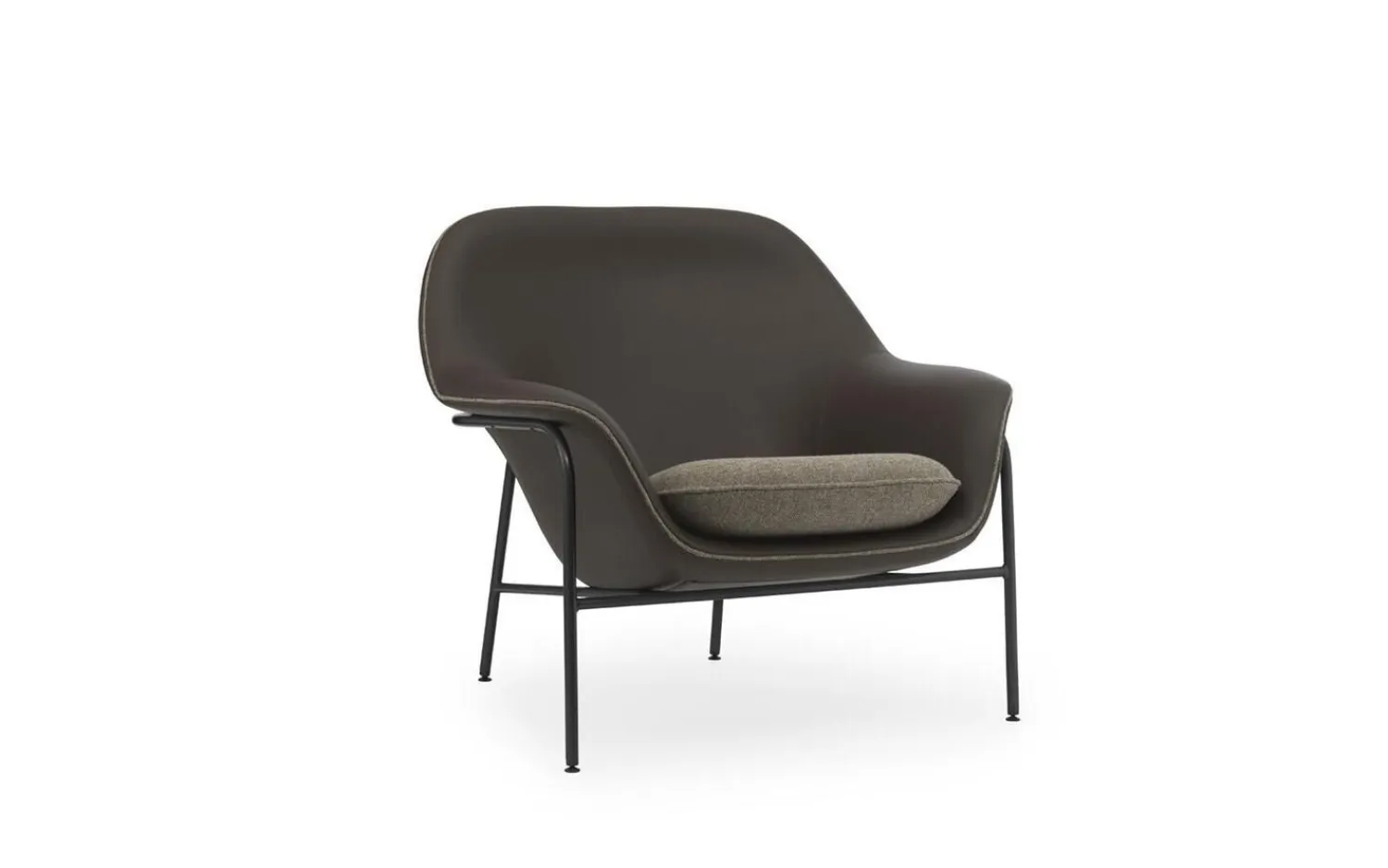 - Drape Lounge Chair Low Black Steel^Normann Copenhagen