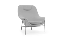 - Drape Lounge Chair High W. Headrest Grey Steel^Normann Copenhagen Discount