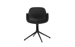 - Form Armchair Swivel 4L Full Uph. Black Alu^Normann Copenhagen Outlet