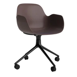- Form Armstol Swivel 5W med hjul - Sort/Brun^Normann Copenhagen New