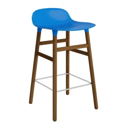 - Form Barstool 65 cm - Blå/Valnød^Normann Copenhagen Outlet