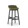 - Hyg Barstool 75 cm Front Upholstery Olive & Black Oak^Normann Copenhagen