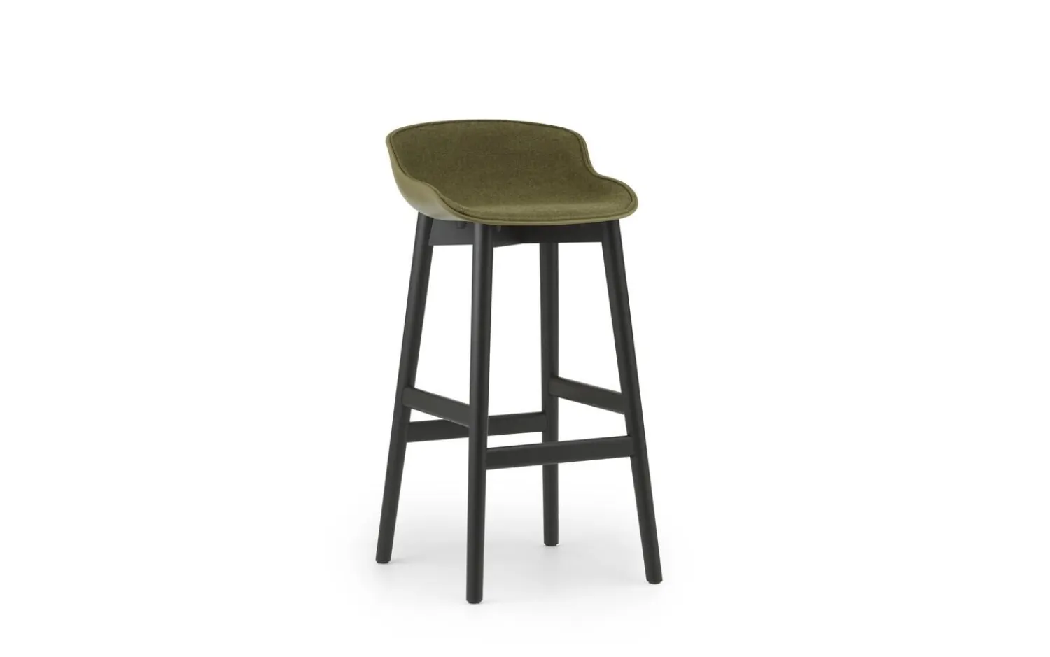 - Hyg Barstool 75 cm Front Upholstery Olive & Black Oak^Normann Copenhagen