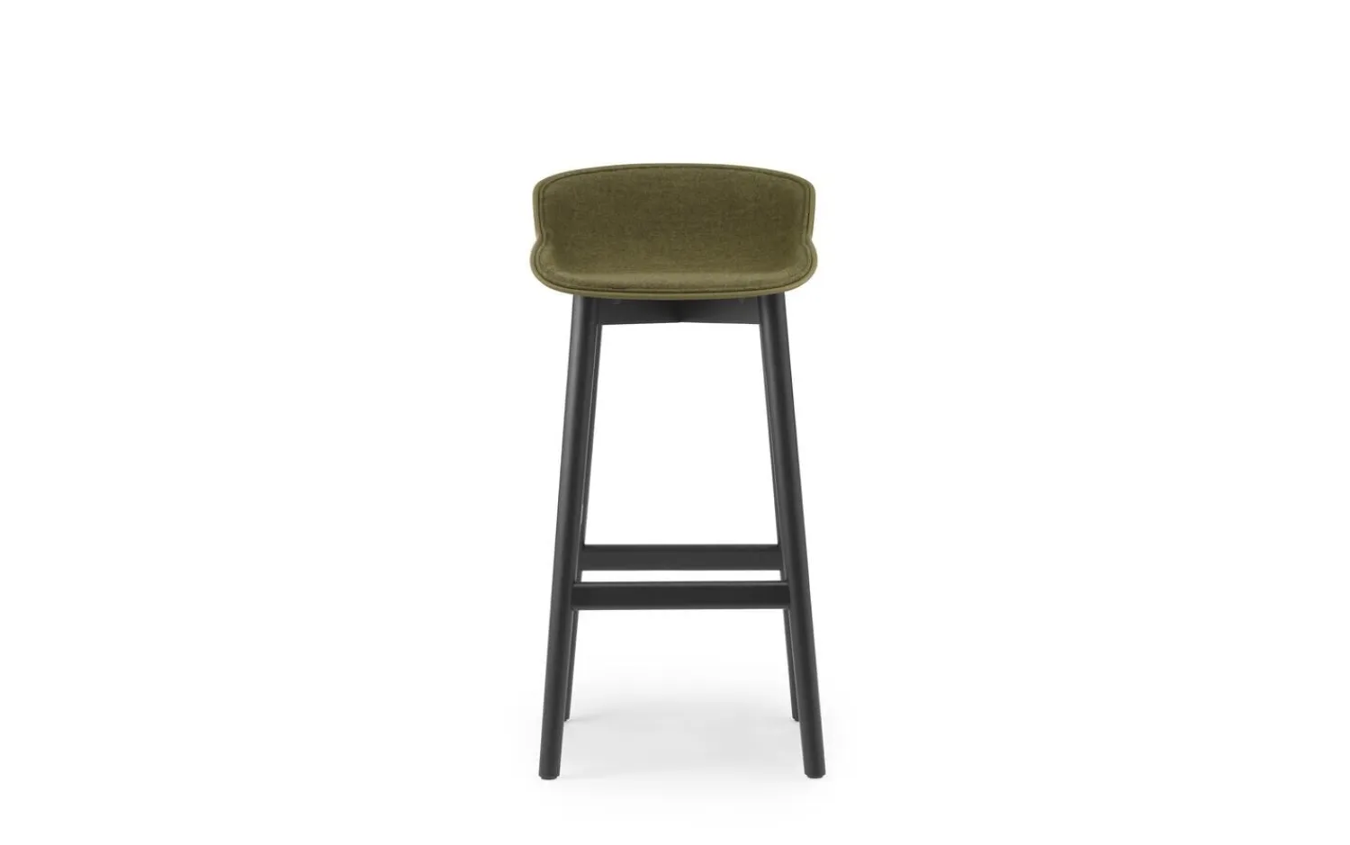 - Hyg Barstool 75 cm Front Upholstery Olive & Black Oak^Normann Copenhagen